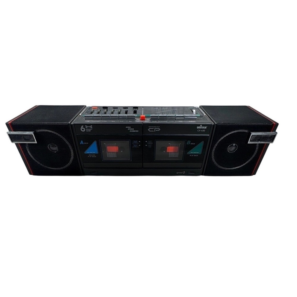 Vintage Unitech CX-450 Dual Cassette Boombox Stereo System Graphic Equalize